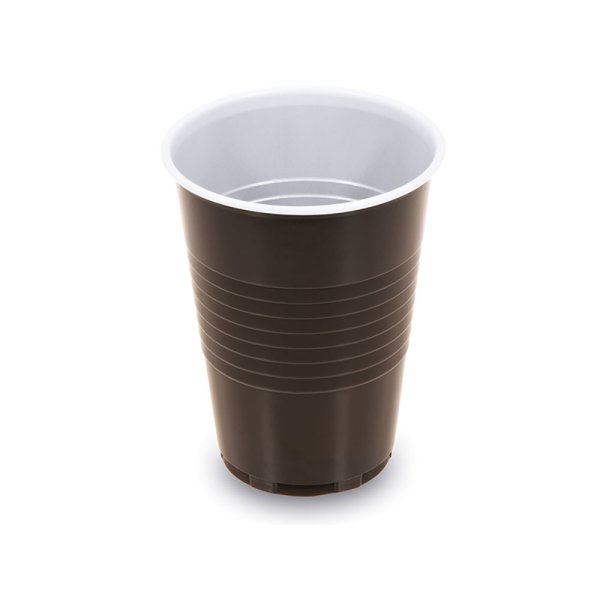 100 Stk. Kaffeebecher Automatenbecher braun-weiß 200 ml PS Ø 70 x H 90 mm